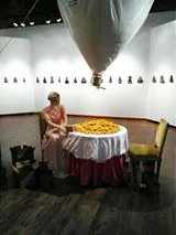 Madaline - temporary installation, with 25 Iron Maidens in the background_laura Phelps Rogers.jpg