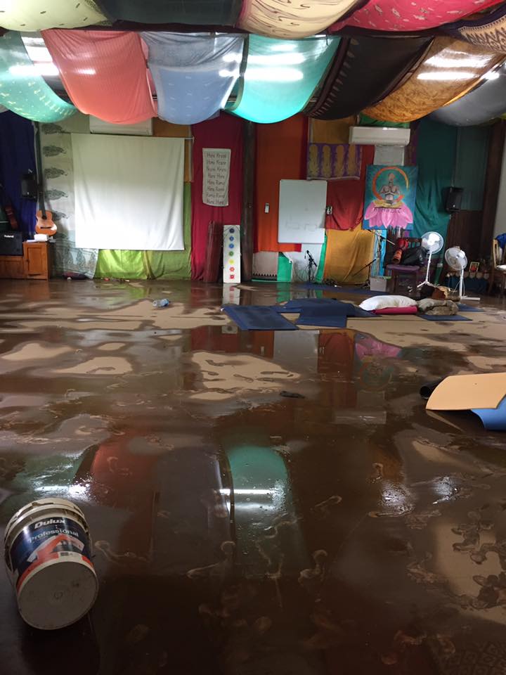 It took about 5 rounds of cleaning and mopping to get the yoga hall back in shape