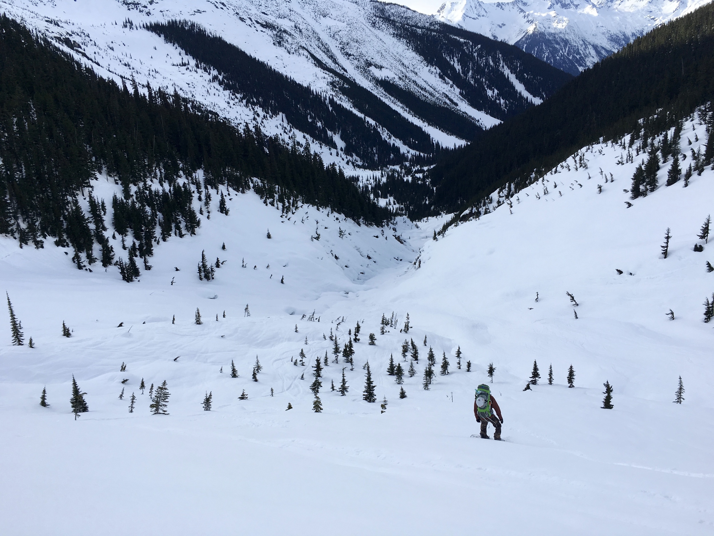 Brian sliding into the Mouse Trap on the ride back to Rogers Pass Photo: Zach