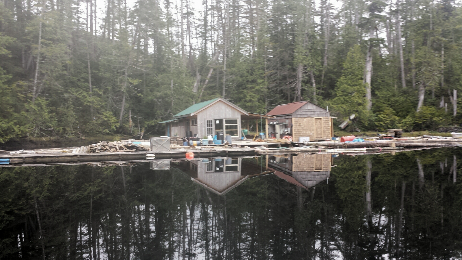 Floating cabins in Strachan Bay Photo: Brian