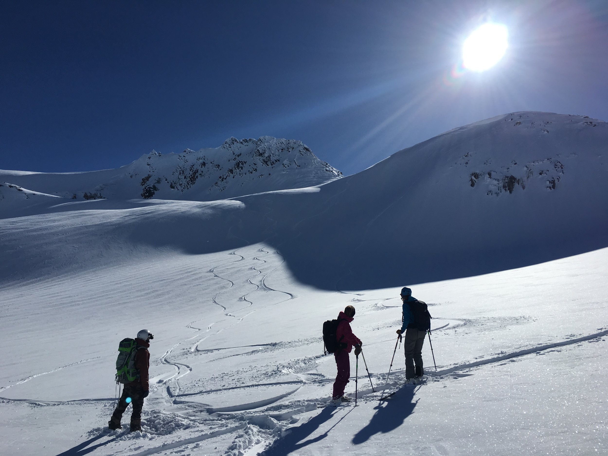 Gazing back at our fresh lines below Youngs Peak Photo: Zach Husted