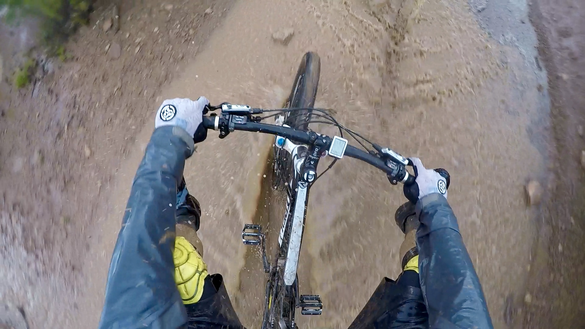 Splashing through the massive puddles after the rain. Photo: Zach Husted