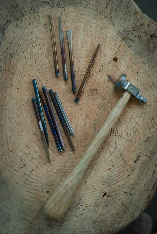 Handmade chasing punches by Bill Dawson of Olympia, WA