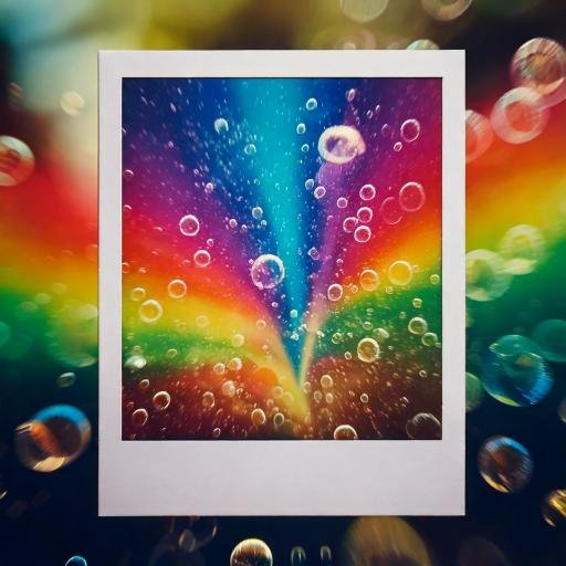Firefly polaroid photo of close up rainbow bubble bokeh 69951.jpg