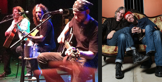 L - On tour with John Corabi, R- Photo shoot with Jerry Gaskill