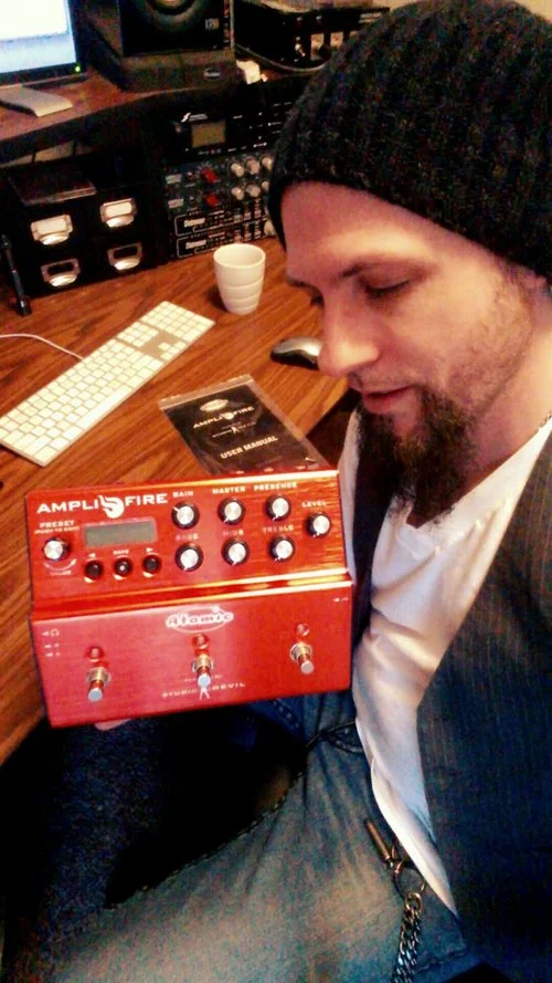 D.A. Karkos and his Atomic/Studio Devil Amplifire