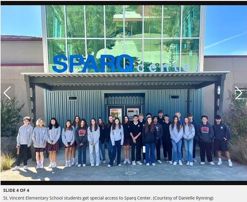 Seeing stars: St. Vincent de Paul Elementary School students recently had a great day at the SPARQ center. Director Mr. Kruger provided special access during Piner High School&rsquo;s spring break to give the students a private tour. Admissions coord