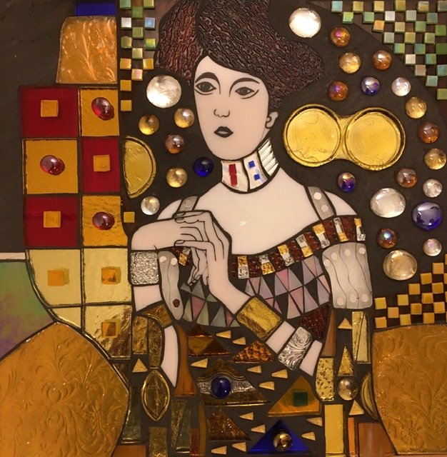 Young Margaret Adele Stain Glass Mosaic on removable Mirror  54 x 54 - Treasurer ThouArtMum