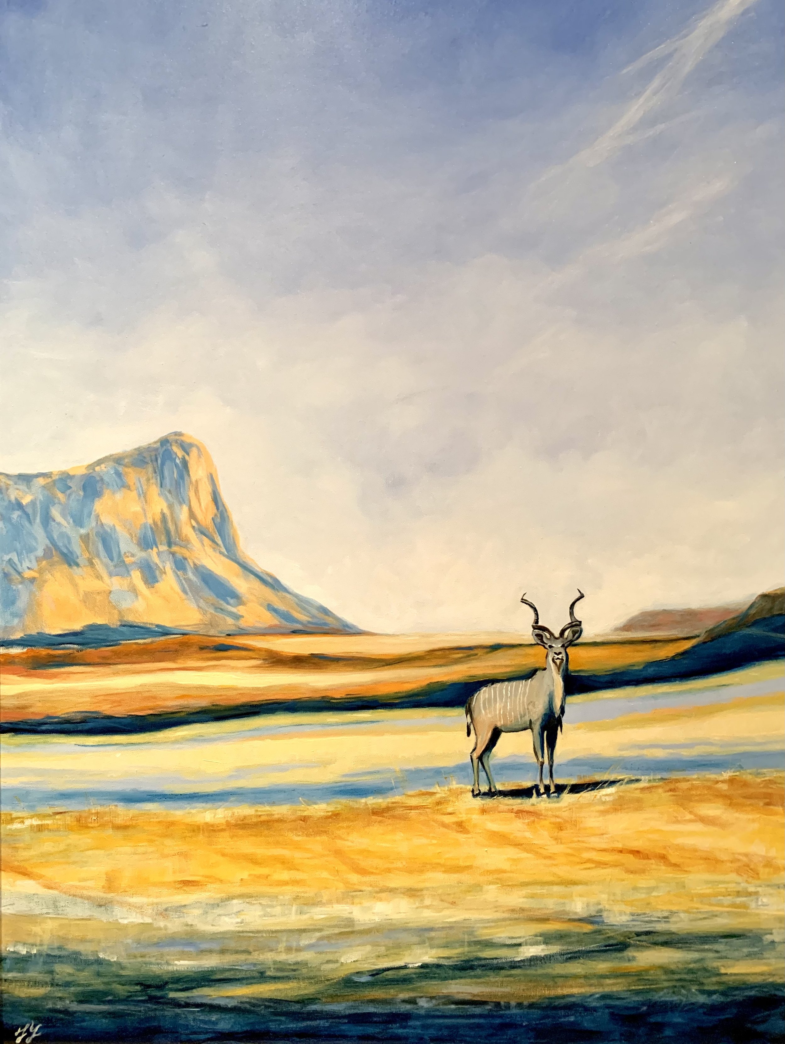 Yannopoulos Tracey Kudu King - South Africa Oil on Canvas 105x79