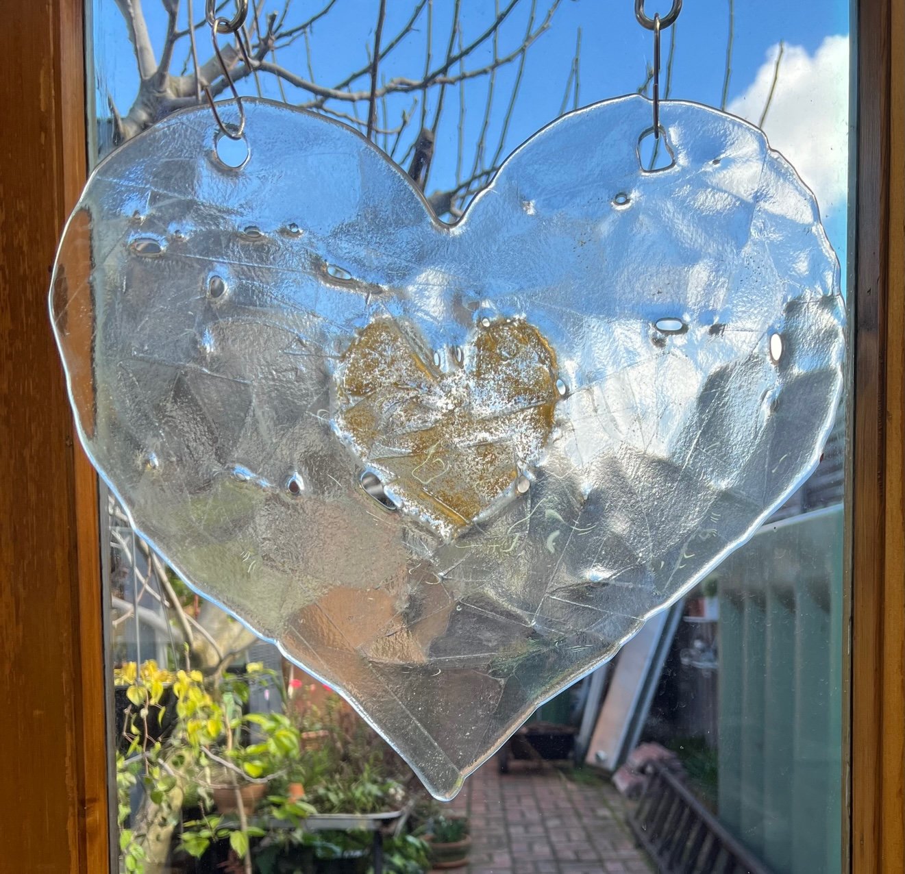 Bowen Deborah Kindness - Heart of Gold Recycled Kiln Formed Glass 36x42