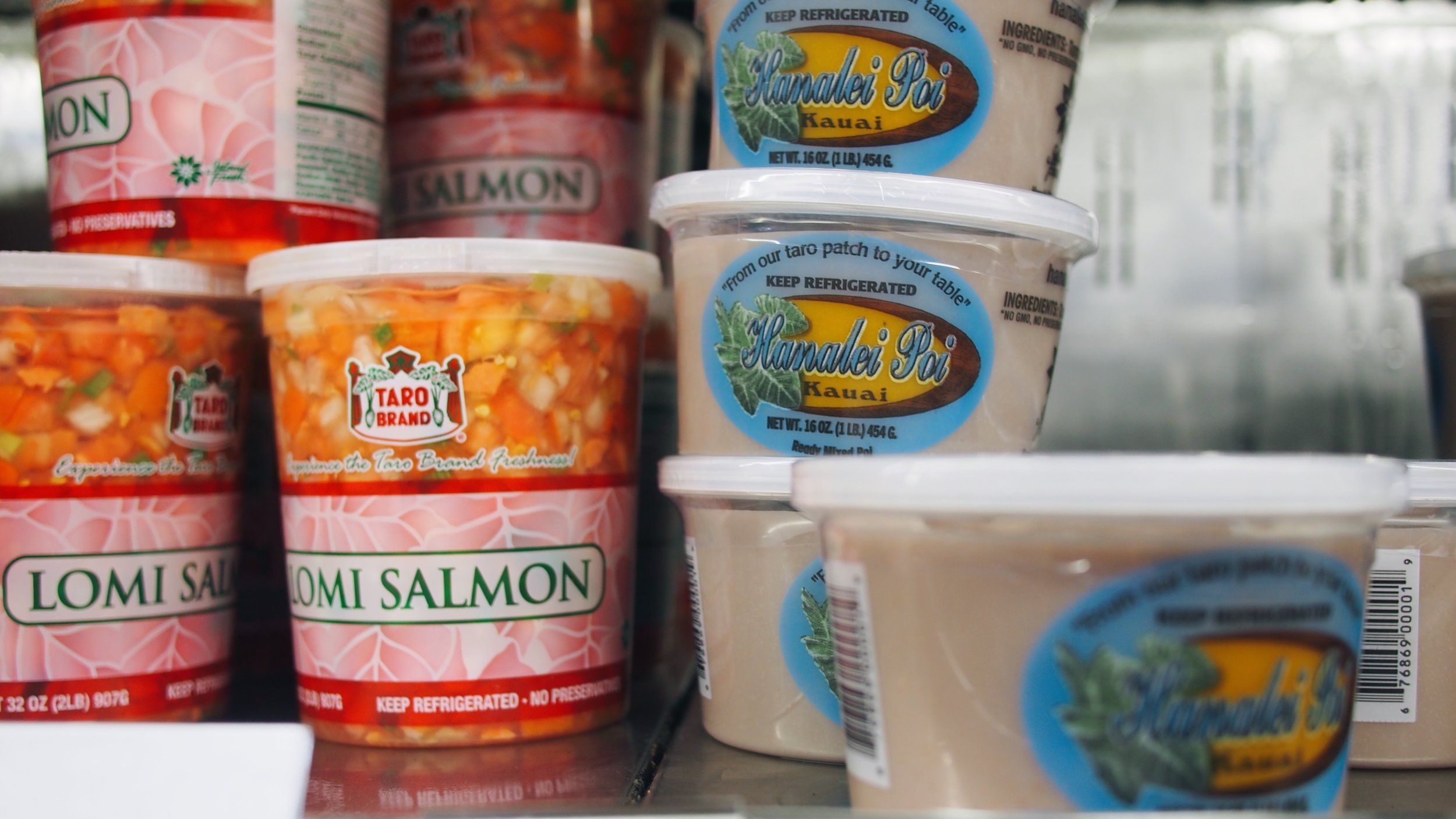 Poi and lomi salmon at hawaii costco