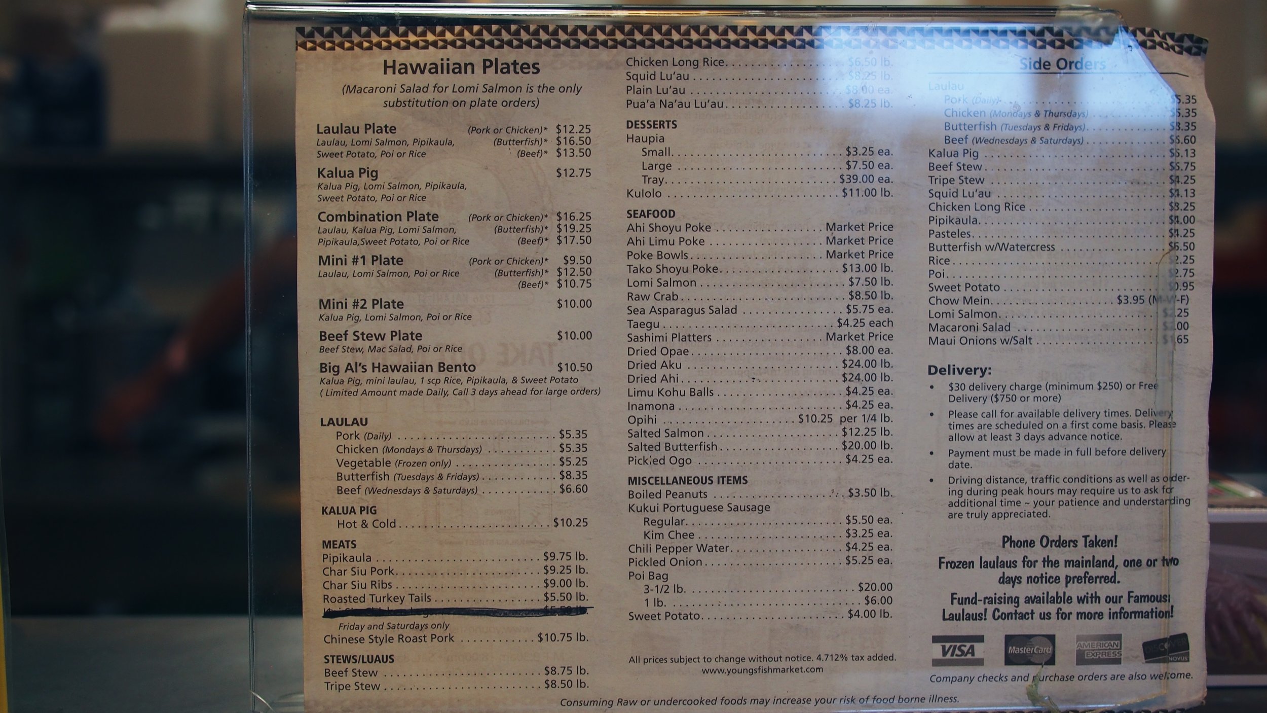 hawaiian food menu