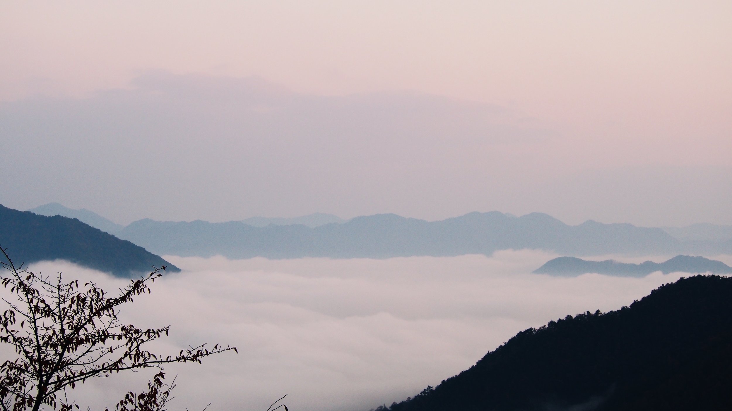 Low clouds in the morning sunrise