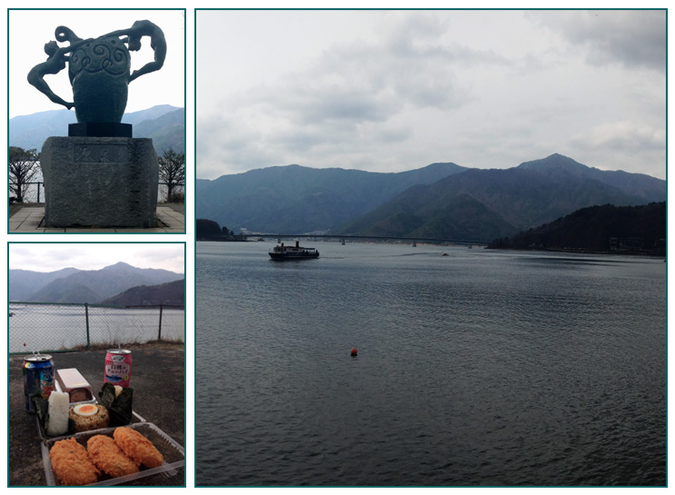 Weird sculpture, check. konbini snack , check. Lake view, check. While this area is pretty, I can say that the Chuckanuts still beat it out.