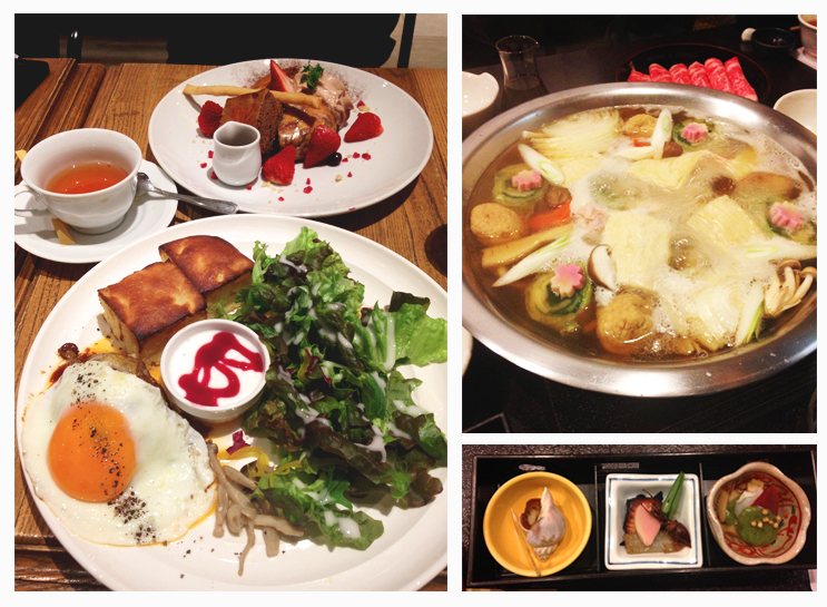 Finally, the part you love best. Breakfast on the left, Dinner on the right.