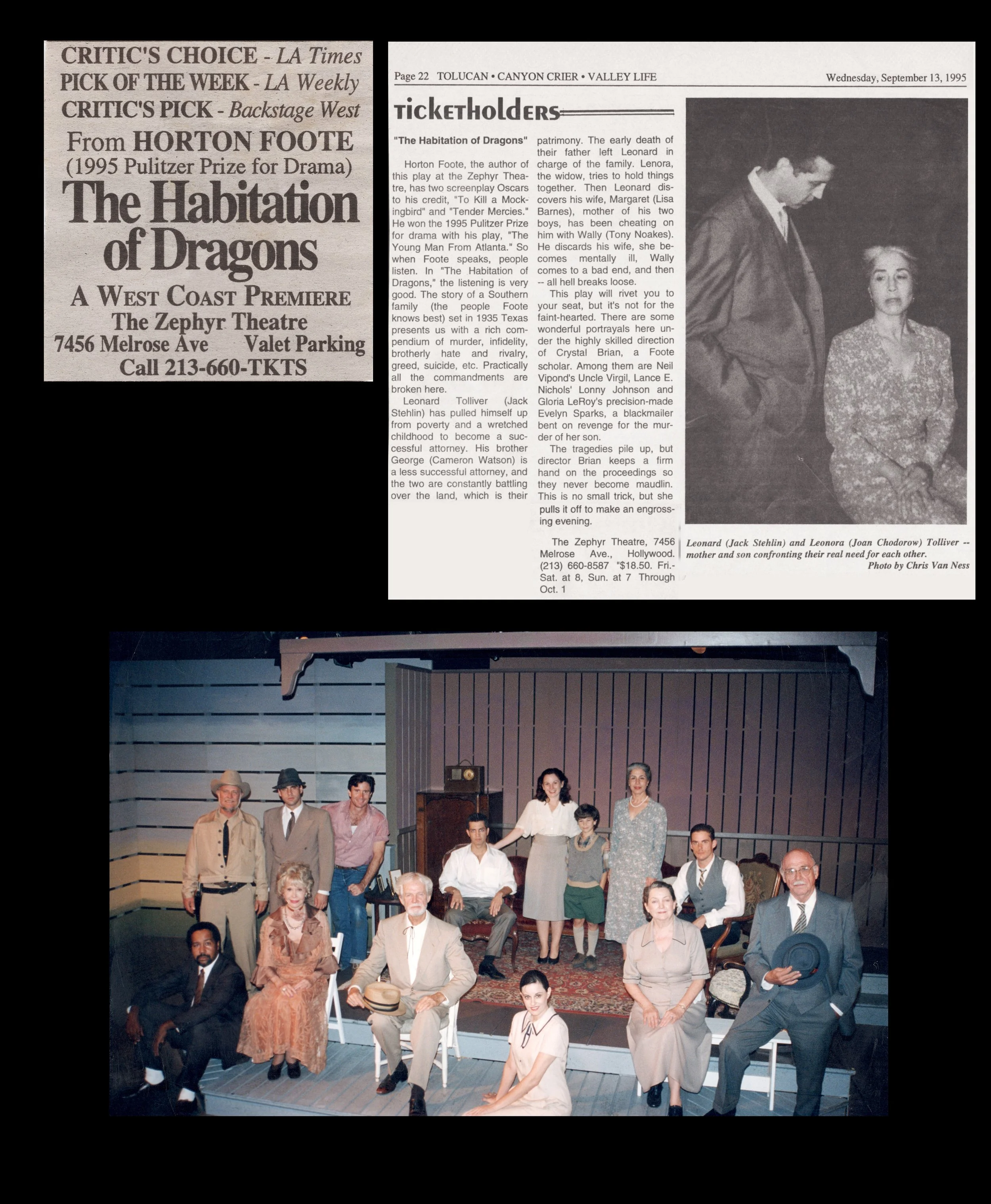 HABITATION OF DRAGONS by Horton Foote - LA Weekly Award