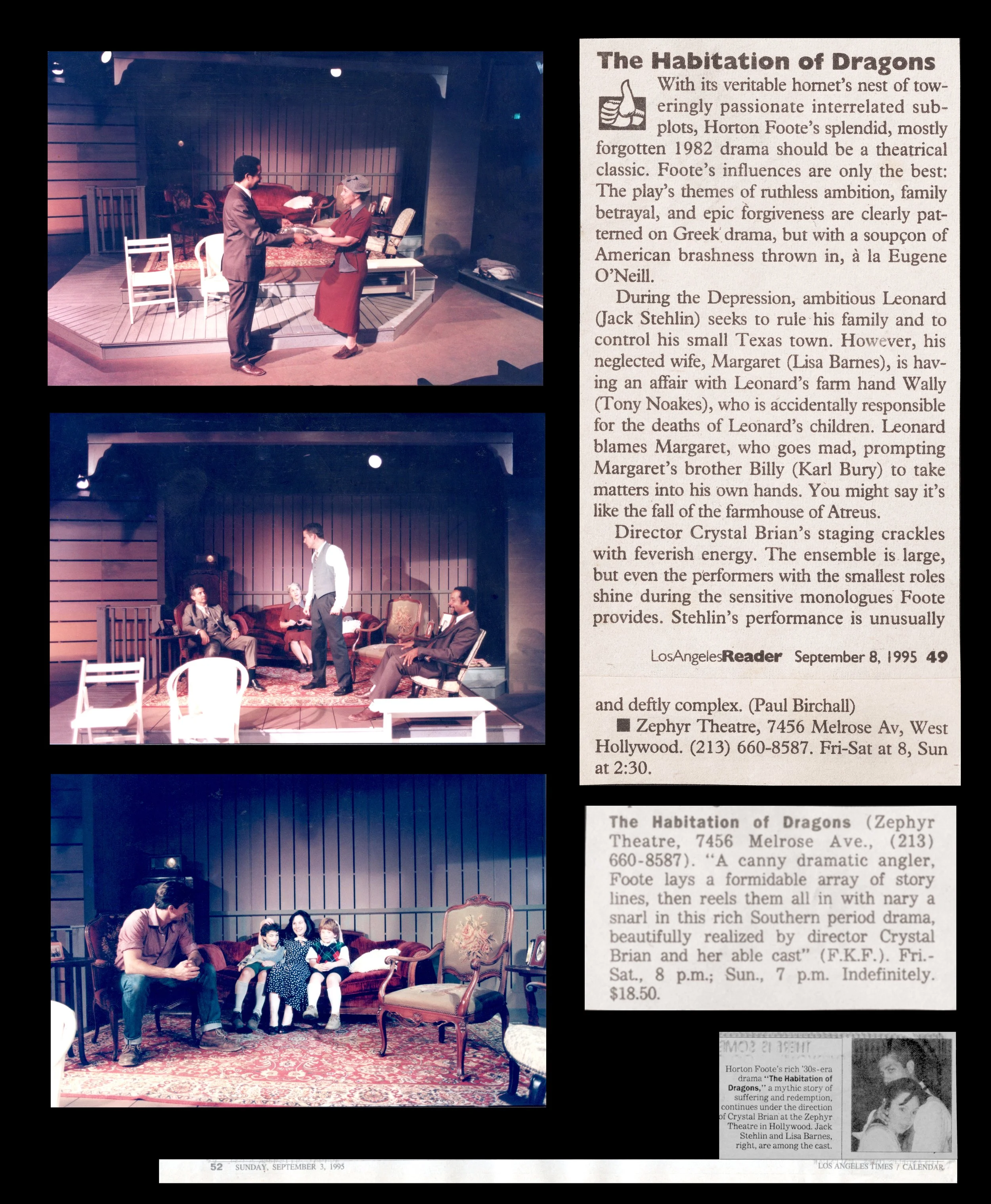 HABITATION OF DRAGONS by Horton Foote - LA Weekly Award