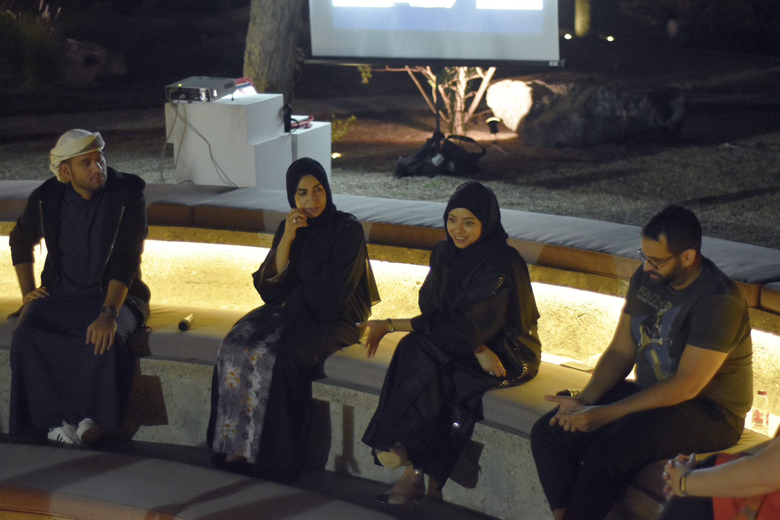 Tashkeel Talk with Saeed Al Madani, Dr. Karima Al Shomaly, Salama Nasib and Khalid Mezaina. Image courtesy of Tashkeel 5.jpg