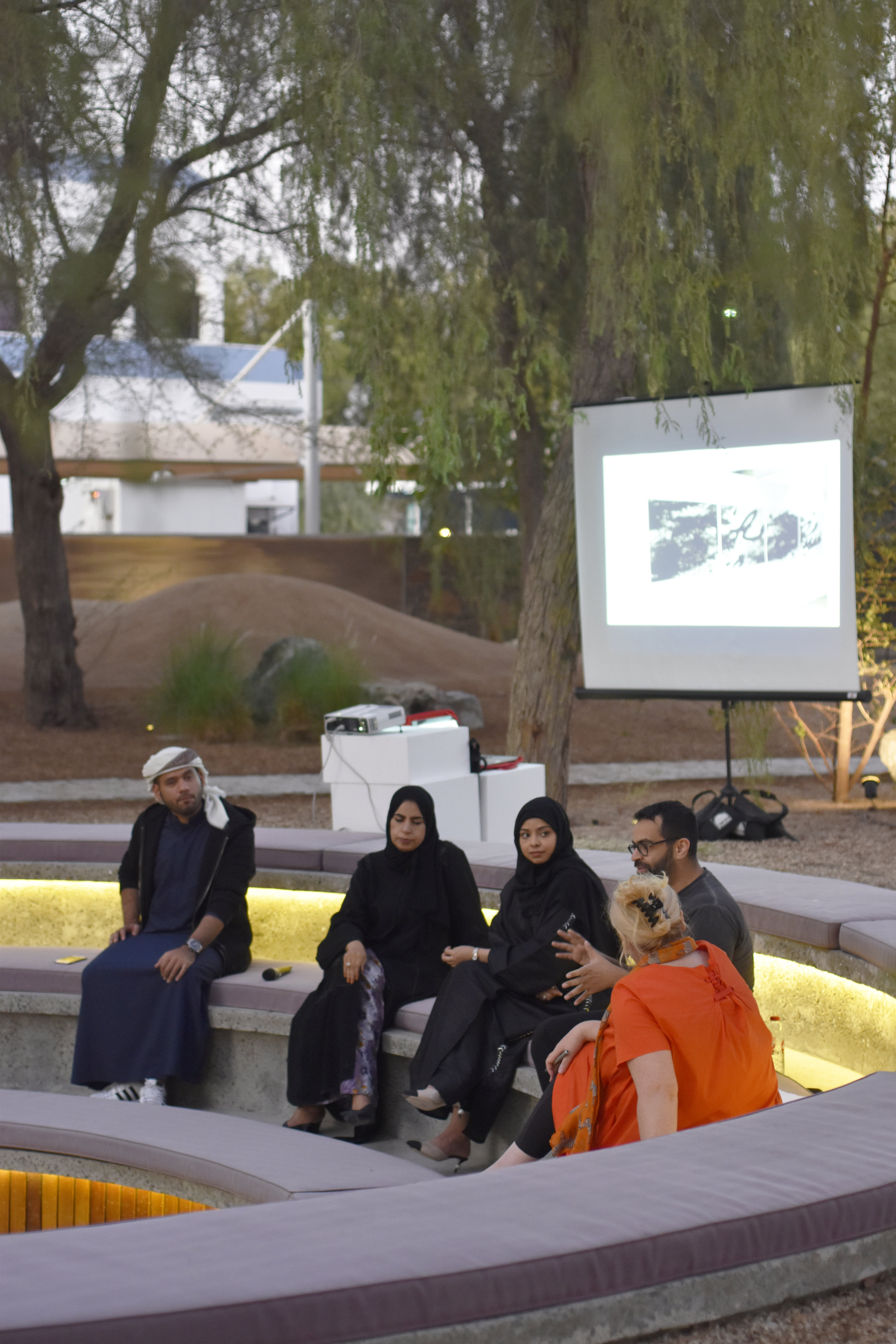 Tashkeel Talk with Saeed Al Madani, Dr. Karima Al Shomaly, Salama Nasib and Khalid Mezaina. Image courtesy of Tashkeel 6.jpg