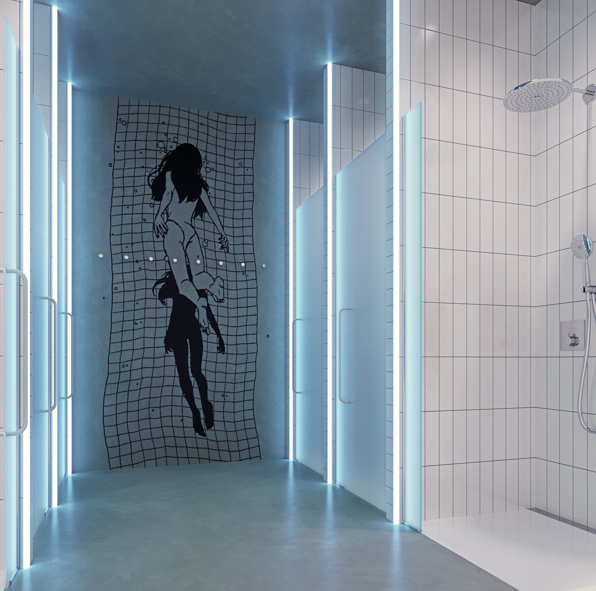 Душевая в раздевалке