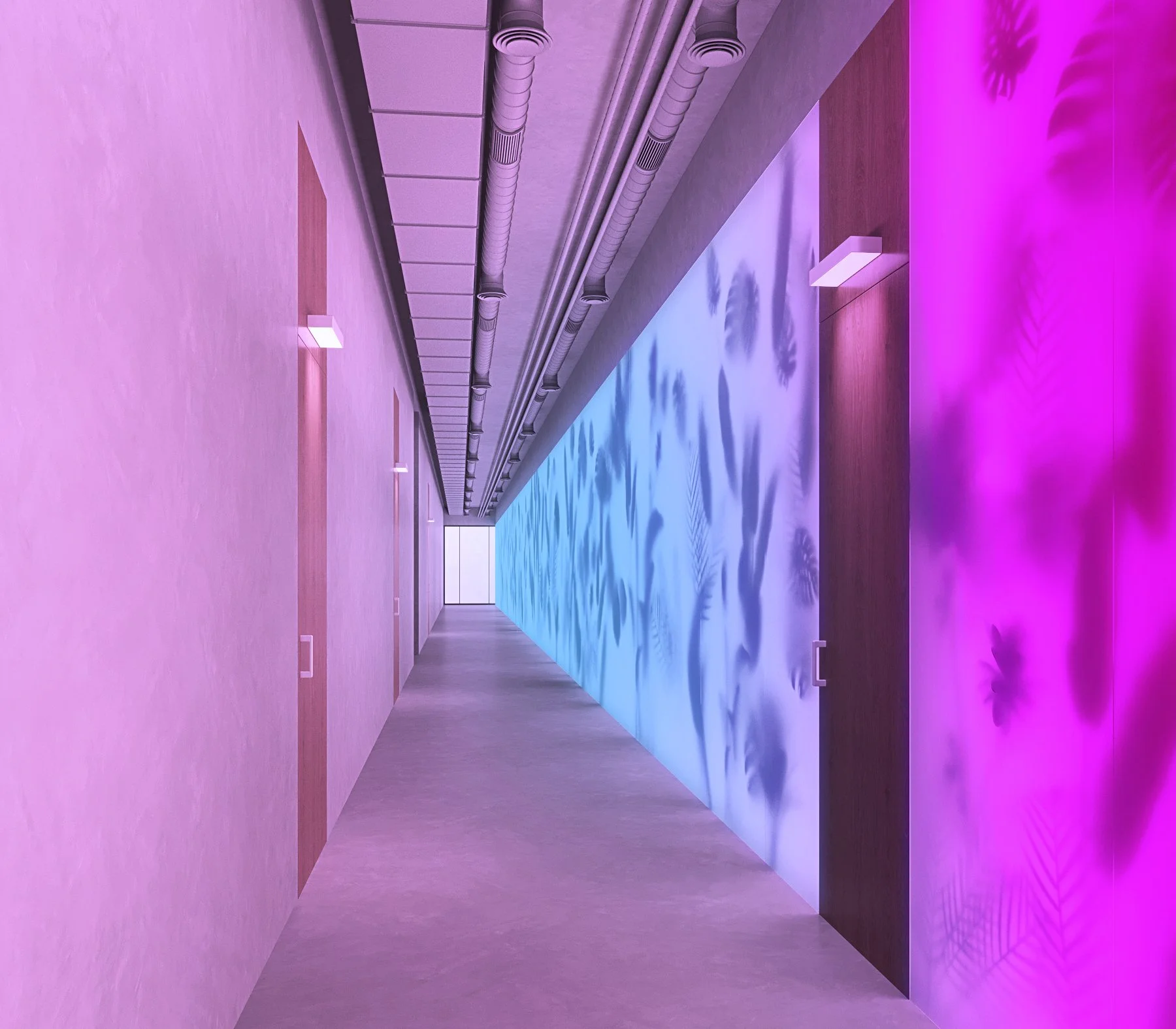 Тропическая стена с RGB-подсветкой