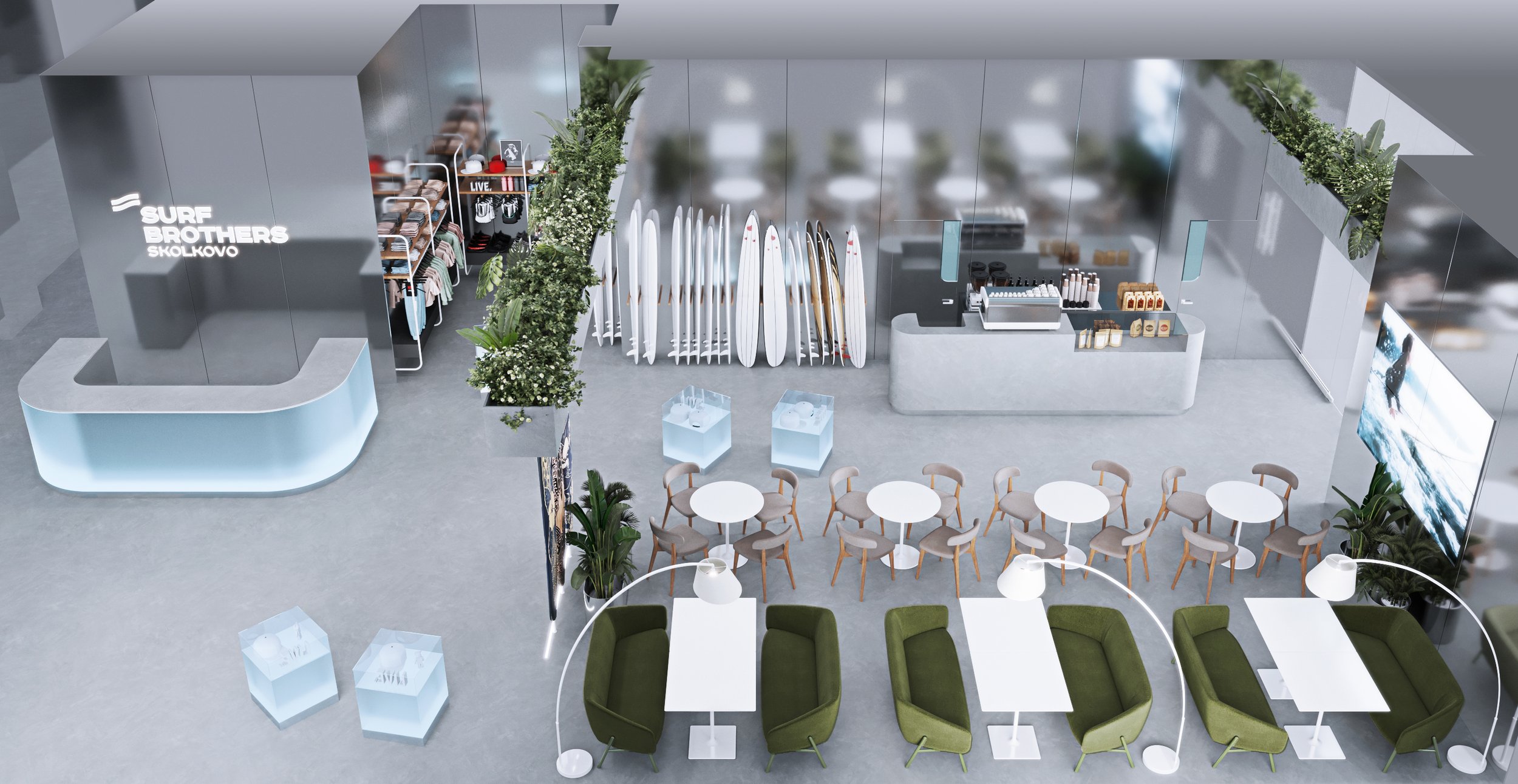 Ресепшен, магазин и кафе