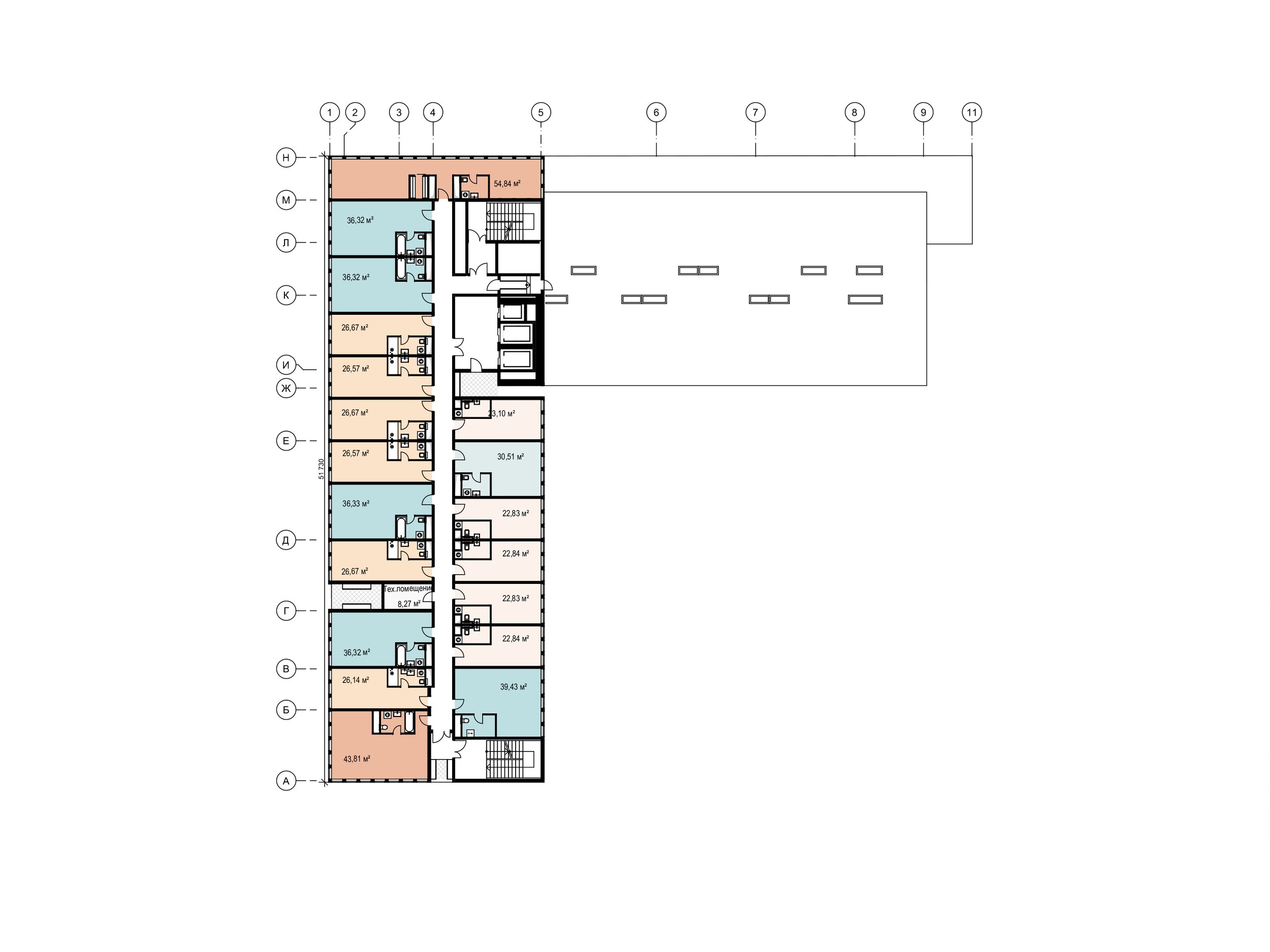 План 7-10 этажа