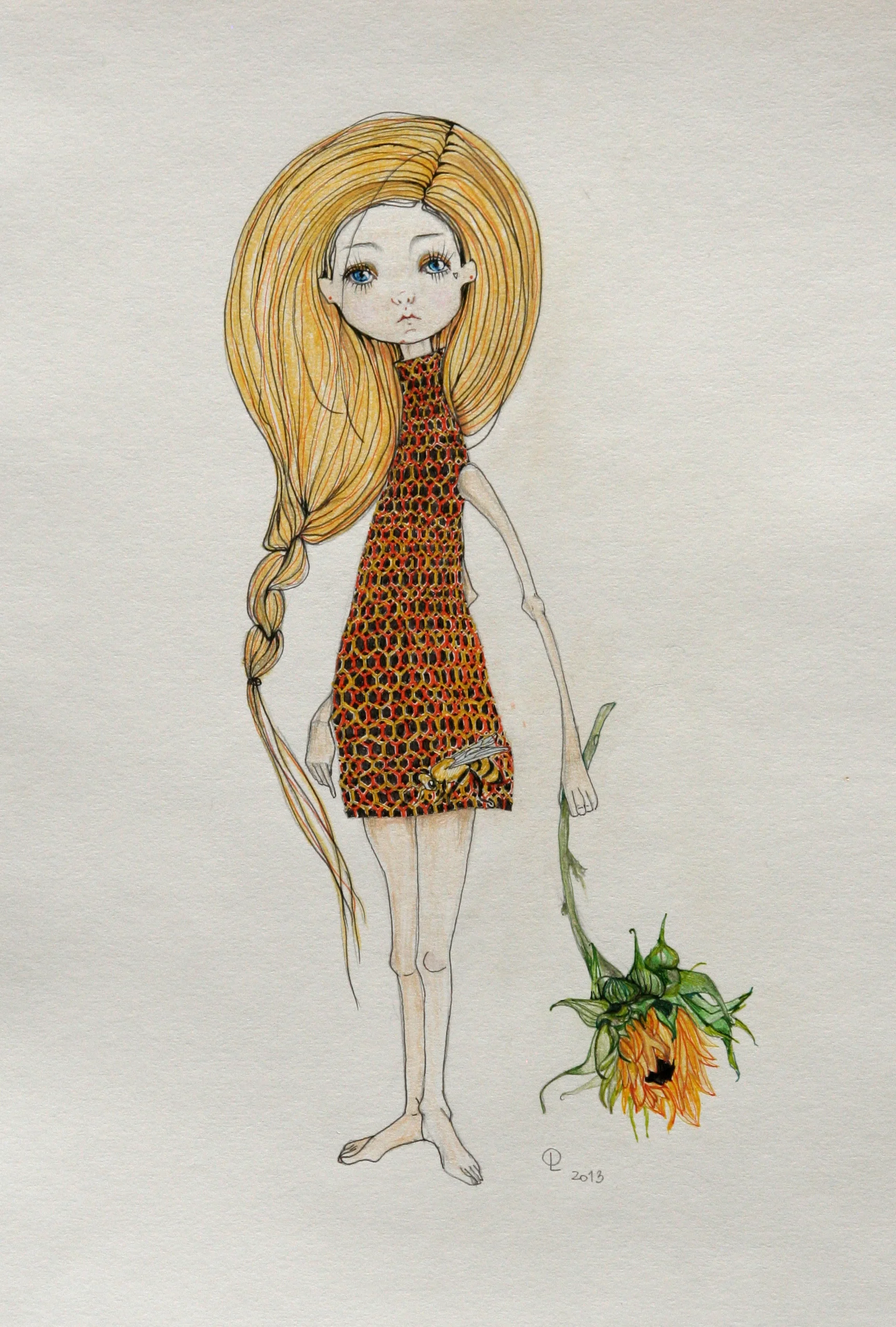 A girl with a sunflower
