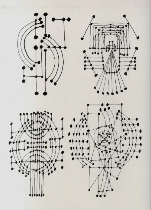 efedra :
Constellation (ink drawing), 1931 by Pablo Picasso
We’ve just discovered this, doesn’t it remind you of our Folk pattern? Great minds think alike Picasso ;)