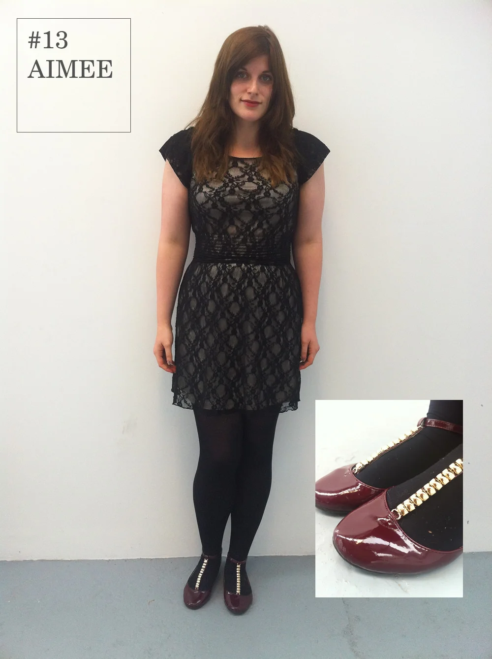 Aimée&rsquo;s wintery outfit and pale complexion makes her look like she&rsquo;s an extra from yet another Twilight sequel.
Wearing a cream and black lace dress, we&rsquo;re not sure if this outfit is a sign she&rsquo;s been out all night or she&rsq…