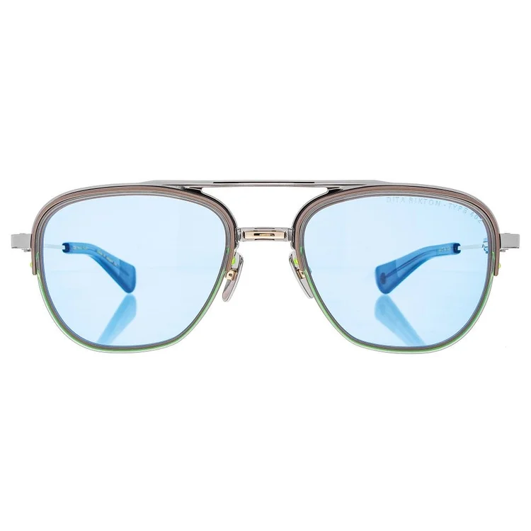 DITA Rikton Type 402 Silver Frame Sunglasses with Blue Lenses DITA - Rikton - Type 402 - DTS117-54 - Sunglasses - DITA  main image 4