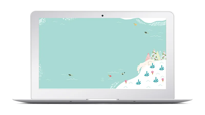 Polar Bear - Christmas Wallpaper Design