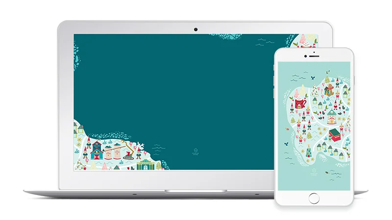 Free North Pole Map Christmas Desktop and Phone Wallpaper