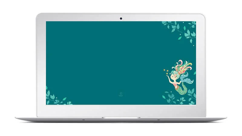 Free Mermaid Floral Desktop and Phone Wallpapers
