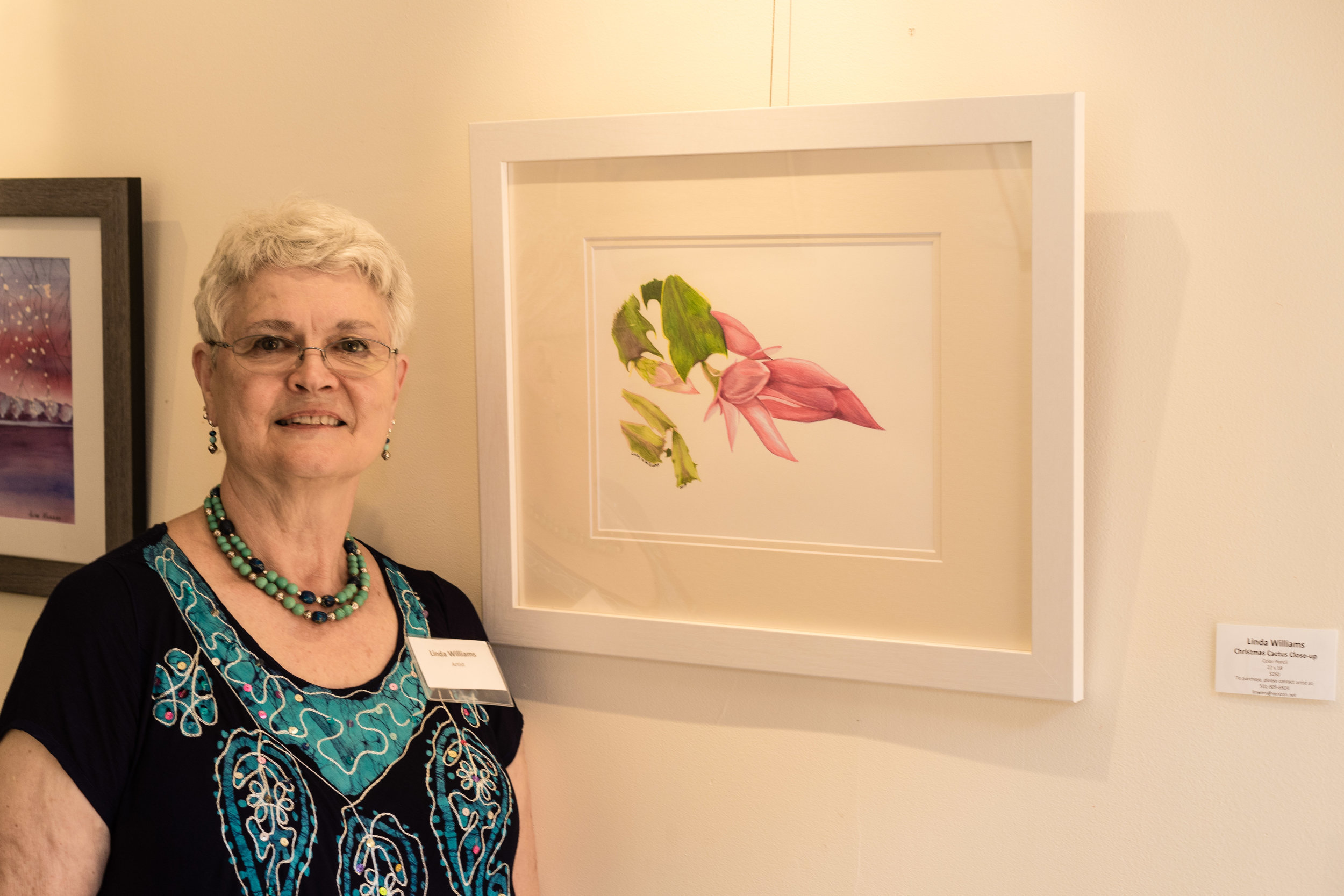 Linda Williams with her work