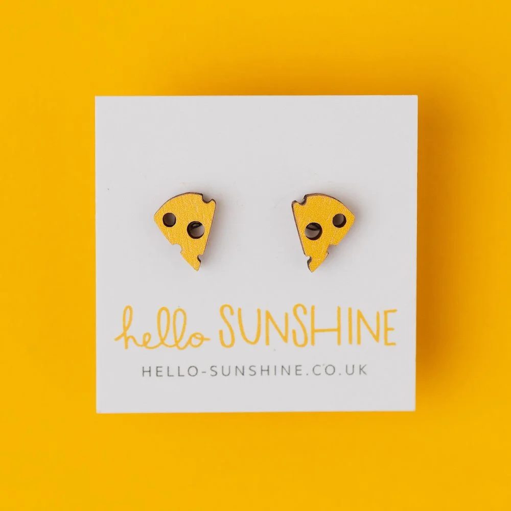 CHEESE WEDGE STUD EARRINGS