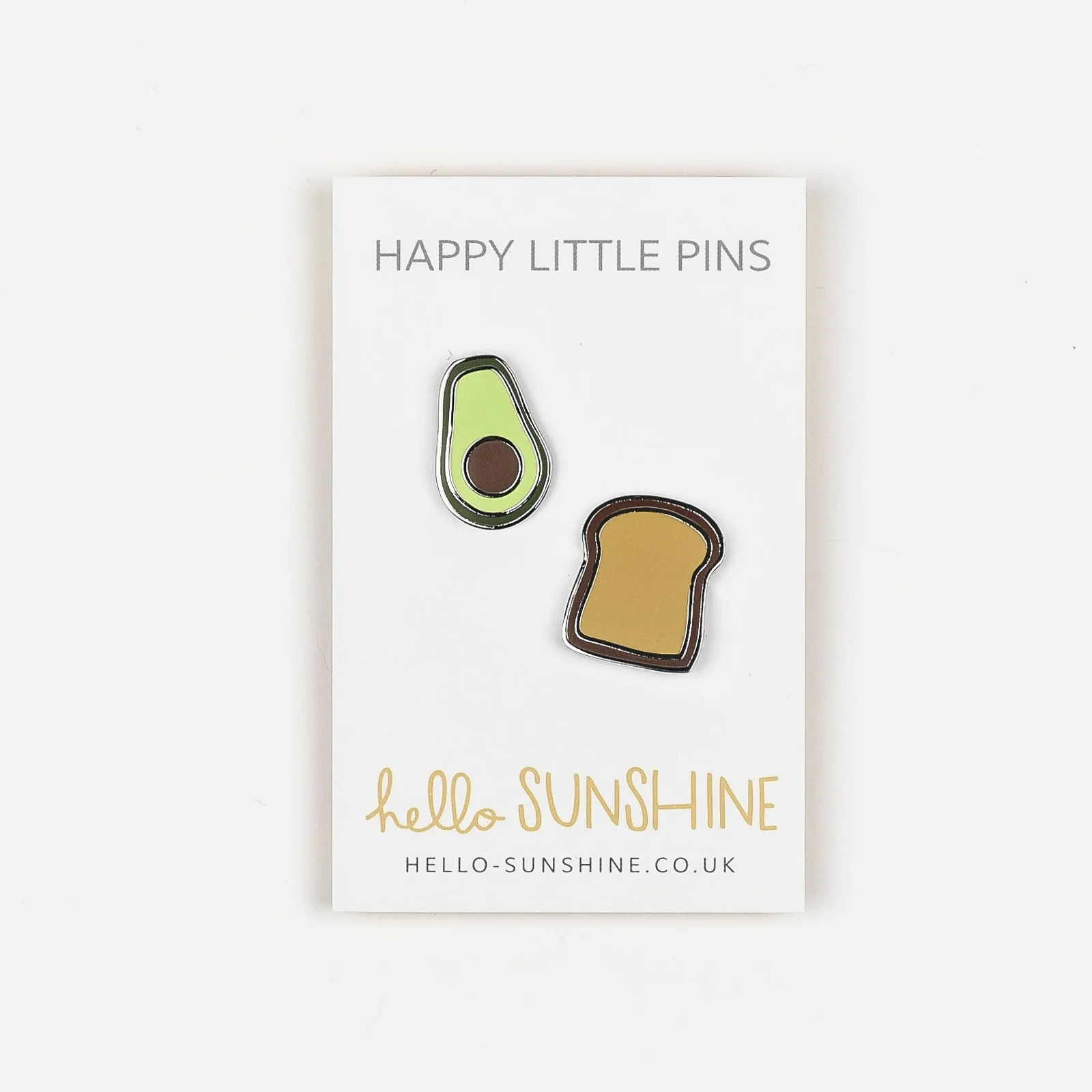 avocado and toast enamel pin set