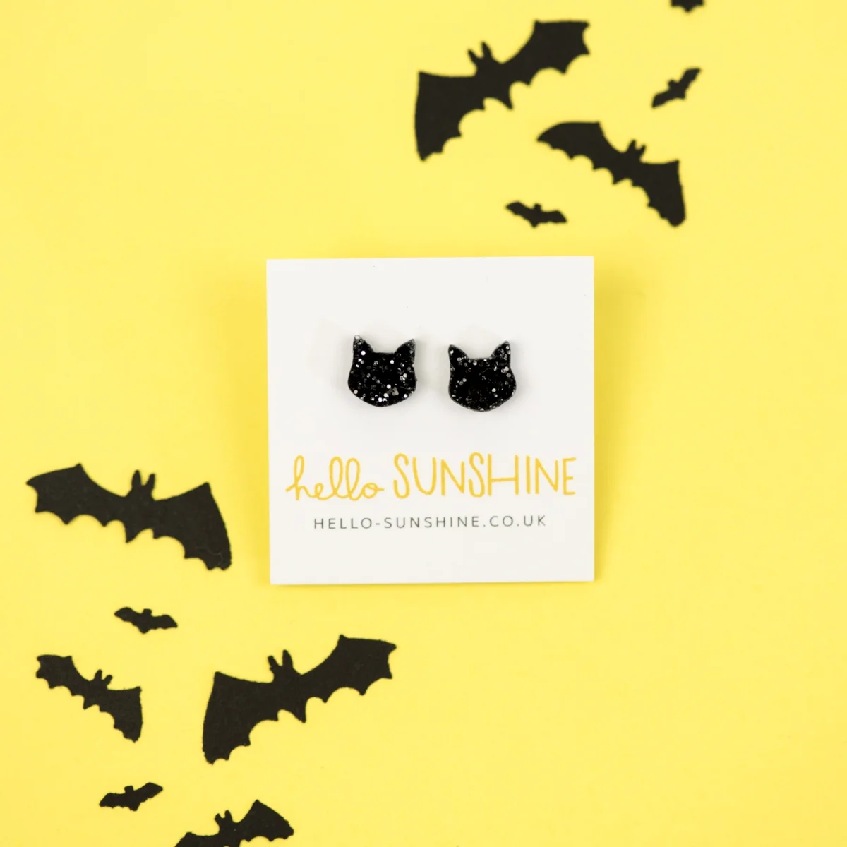 MIDNIGHT GLITTER CAT EARRINGS