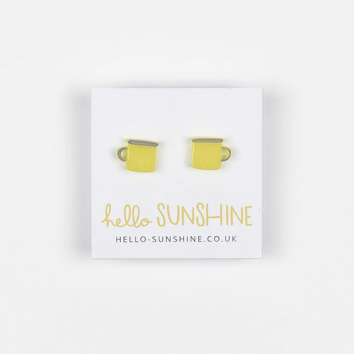 tea in tin mugs earrings