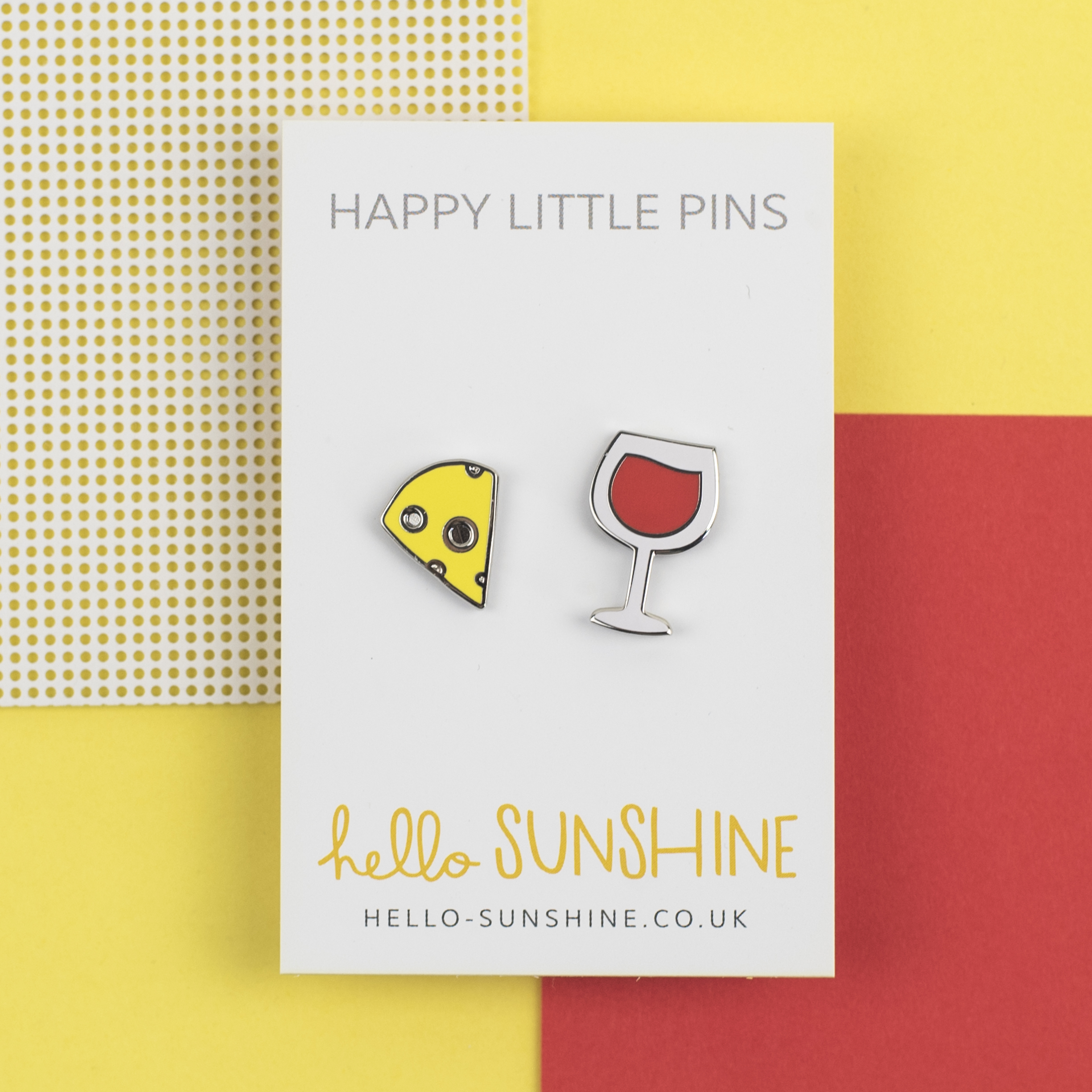 cheese and wine pin set
