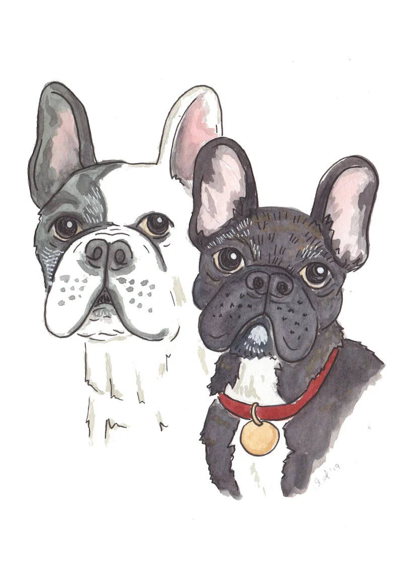 Hello Sunshine watercolour portrait Remi & Margot.jpg