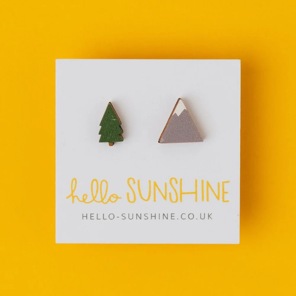 MOUNTAIN and TREE STUD EARRINGS