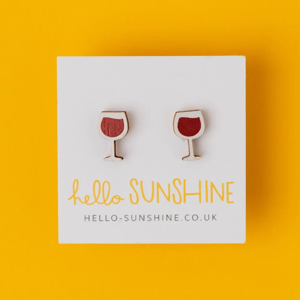 RED WINE STUD EARRINGS