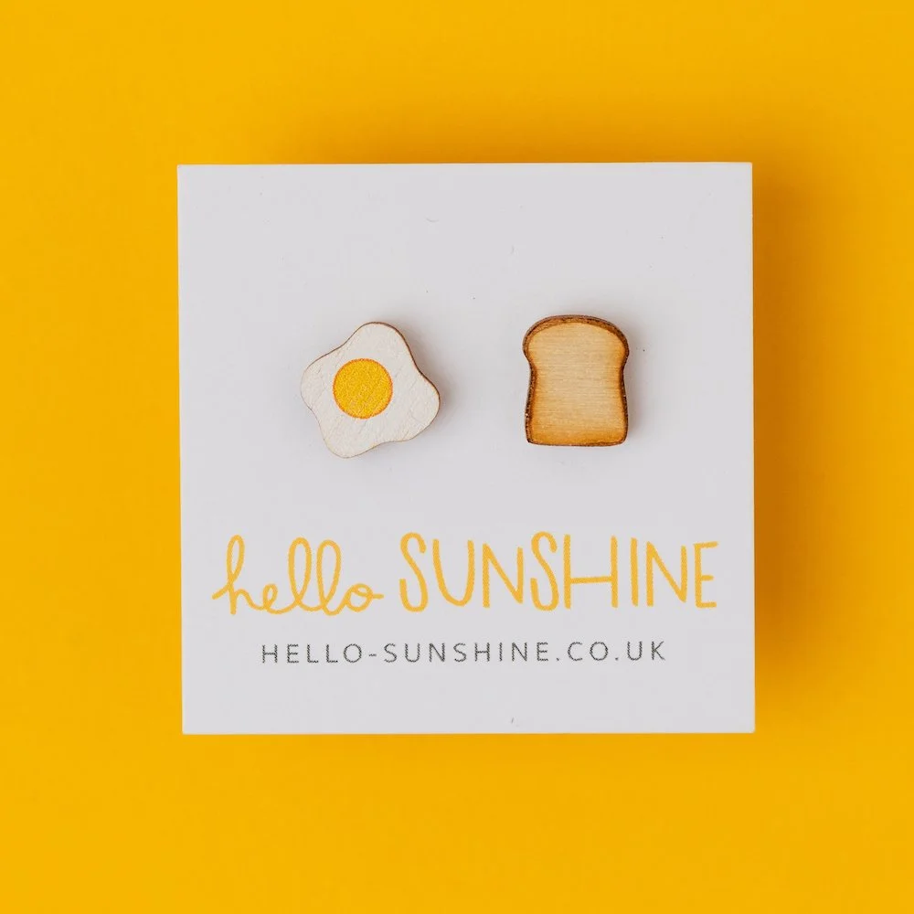 FRIED EGG and TOAST STUD EARRINGS