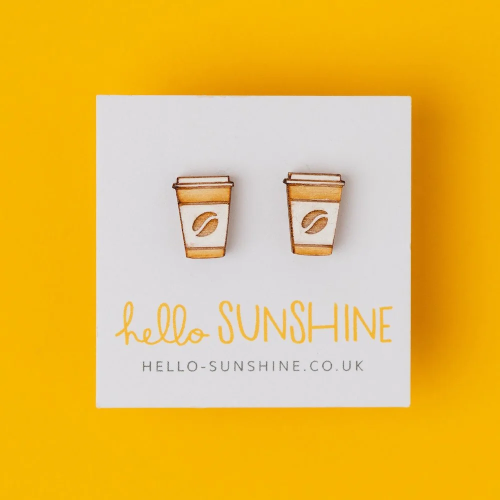 COFFEE CUP STUD EARRINGS