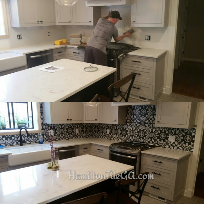 A before and after collage with Jason hard at work and Ben on photography detail! Does that Ben guy ever WORK?