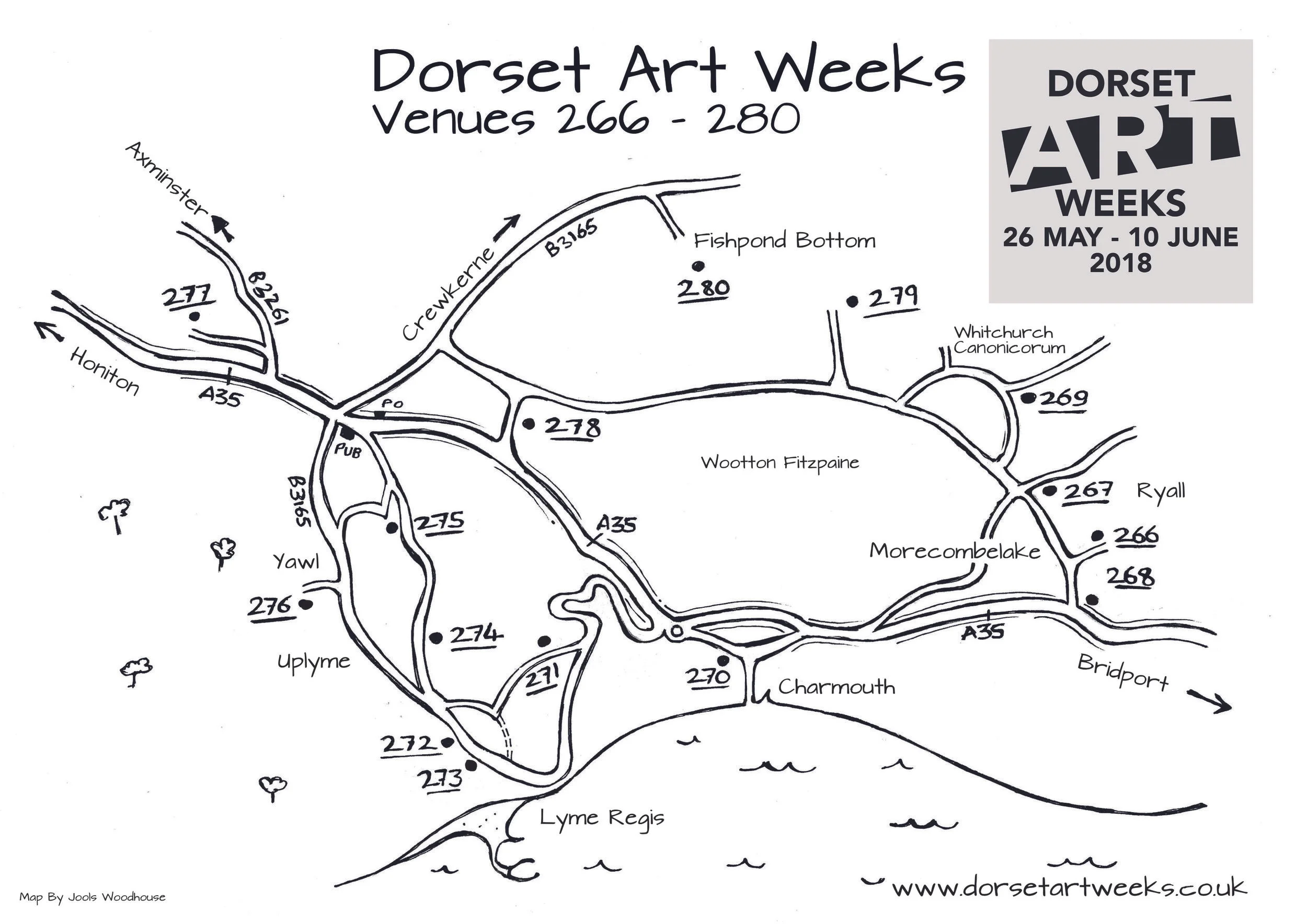 A map of the surrounding venues