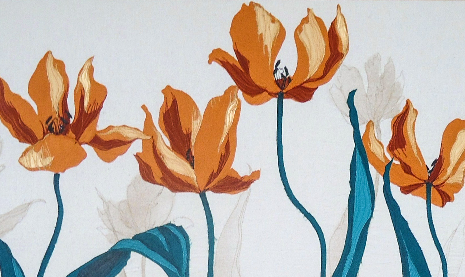 Orange Tulips | Helen Poremba Textile Art & Sewing Workshops