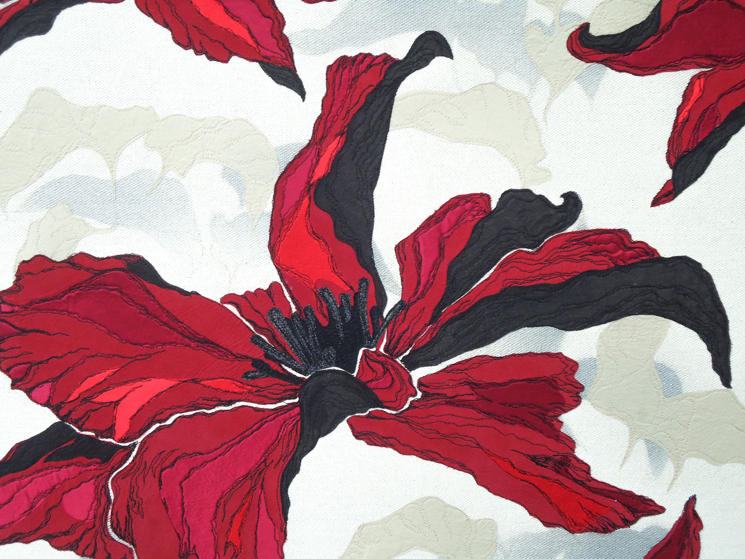 Red Clematis | Helen Poremba Textile Art & Sewing Workshops