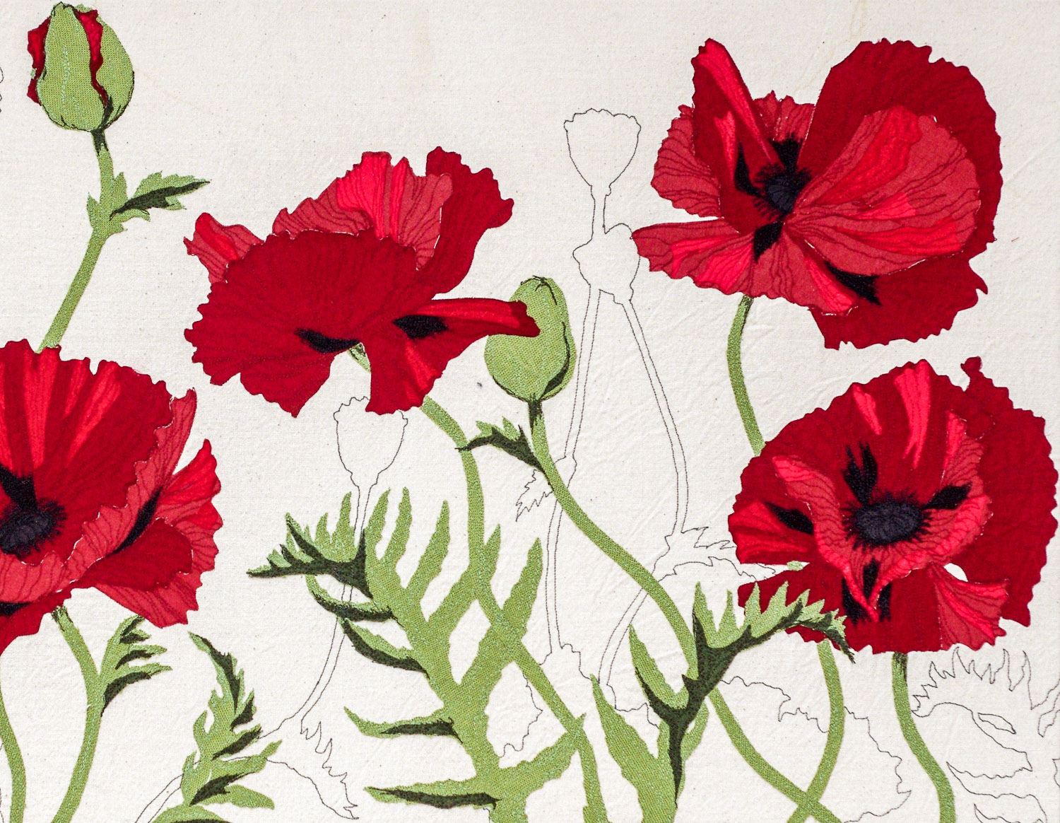 Red Poppies | Helen Poremba Textile Art & Sewing Workshops